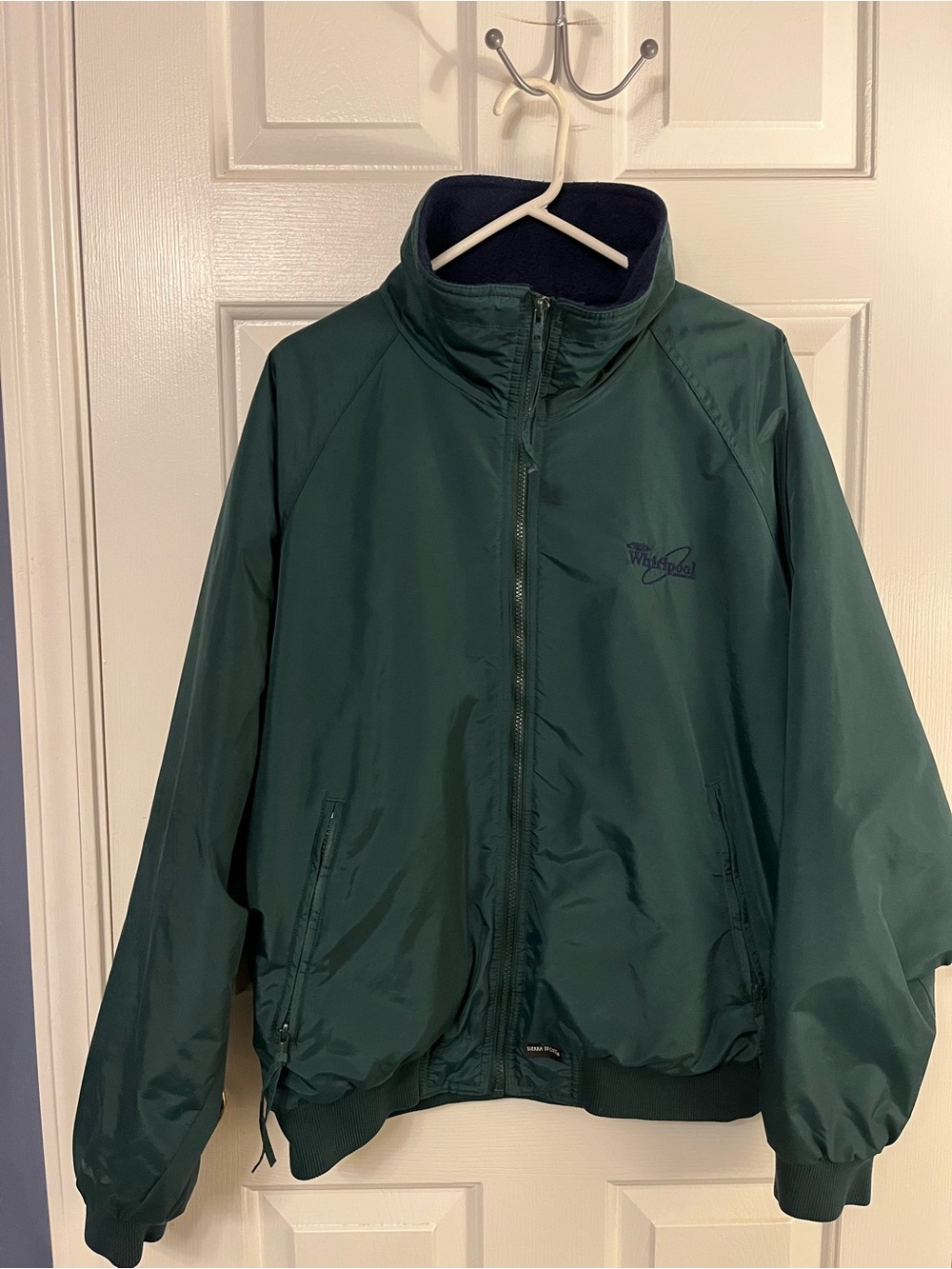 Sierra Sport Men Coat Jacket VTG 90s Y2K Fleece Lined Nylon Green Pockets Dad Lg